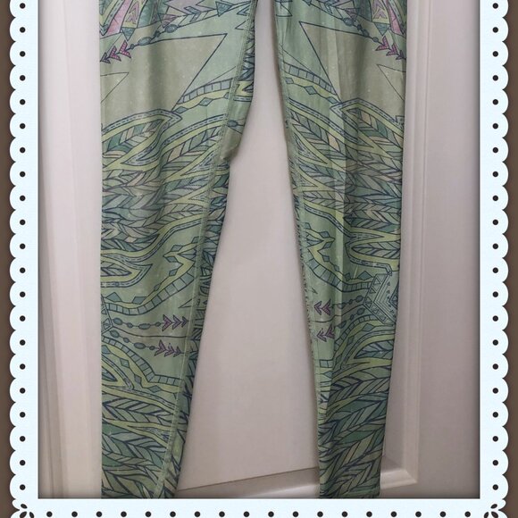 Teeki Hot Pants Envision Sea Foam Green/Blue Print Recycled P.E.T. Material Sz S - Picture 3 of 4